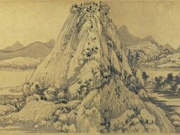 Muestra la parte principal de Viviendo en las montañas de Fuchun venerado por chino paisajista Gongwang. AP  /