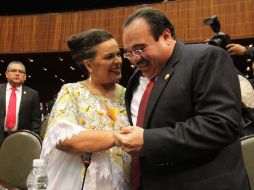 Jorge Carlos Ramírez Marín (der.) detalló algunos aspectos de la ley en cuestión. EL UNIVERSAL  /