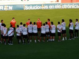 Los jugadores de Jaguares previo a un entrenamiento. MEXSPORT  /