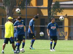 Las Águilas del América en entrenamiento antes de partir a Brasil. MEXSPORT  /