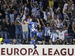 Falcao festeja su cuarta anotación en el partido, la cual cayó al minuto 90. REUTERS  /