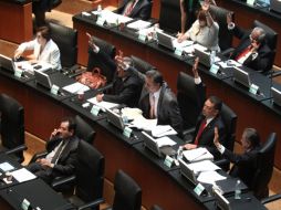 Imagen de la ultima sesión del periodo en la nueva sede del Senado. NTX  /