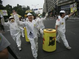 Recientemente se han realizado protestas públicas contra la proliferación nuclear en todo el mundo. En la foto, activistas en Taiwán.AP  /