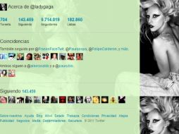 El Twitter de Lady Gaga se ha convertido en un canal directo entre la artista y sus fanáticos. ESPECIAL  /