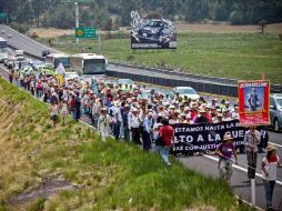 La marcha ingresó a territorio del Distrito Federal a la altura del kilómetro 49 de la carretera México-Cuernavaca. EL UNIVERSAL  /