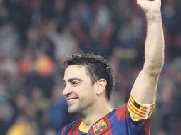 Xavi Hernández, mediocampista del Barcelona, durante la celebración del pase a la final de la Champions, el martes pasado. NTX  /