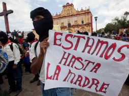 Un manifestante zapatista demuestra su apoyo en San Cristobal de las Casas, Chiapas. AP  /