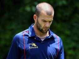 El delantero argentino de Cruz Azul, Emanuel Villa, durante una sesión de entrenamiento. MEXSPORT  /