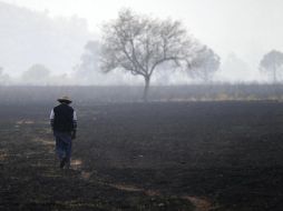 Zona afectada por el fuego en Coahuila. Ya que sean extinguidos los incendios, se iniciará la evaluación de los daños. ARCHIVO  /