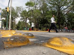 En la calle Marcos Castellanos (foto), aledaña al Parque Revolución, quedó marcado el espacio para ciclistas. A. CAMACHO  /