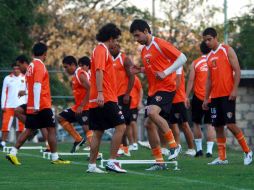Los jugadores de Jaguares trabajan en una sesión de entrenamientos. MEXSPORT  /