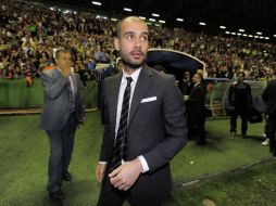 Josep Guardiola tras finalizar el partido ante el Levante. AFP  /