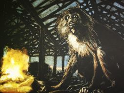 La muestra es una metáfora sobre como al igual que las fieras sobre el asfalto, los trabajadores clandestinos pierden su hábitat. EFE  /