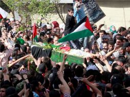 Funerales de los diez manifestantes asesinados en la frontera entre Israel y Líbano. EFE  /