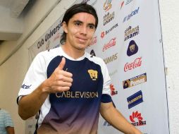 Efraín Velarde, tras una sesión de entrenamiento con Pumas, de cara a la final. MEXSPORT  /