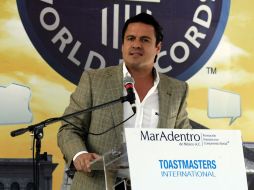 El primer orador del evento fue Jorge Aristóteles Sandoval, alcalde tapatío. E. BARRERA  /