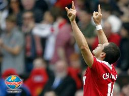 Javier 'Chicharito' Hernández festejando uno de sus goles. MEXSPORT  /