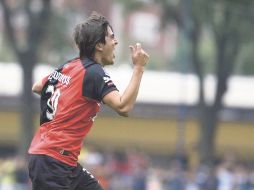 Darvin Chávez celebra el gol que le dio el empate a Atlas en la final Sub-20. MEXSPORT  /