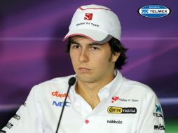 Sergio Pérez en una conferencia de prensa en el Circuito de Cataluña. EFE  /