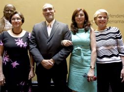 Directora del Centro INAH Angélica Peregrina; el secretario de Cultura, Alejandro Cravioto; la regidora Irma Cano y Myriam Vachez.  /