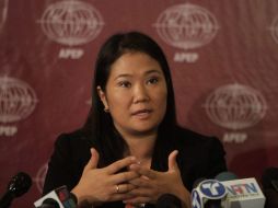 Keiko Fujimori, en encuentro con prensa extranjera. EFE  /