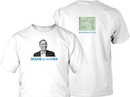 Camisetas y tazas con el rostro de Obama al frente y al reverso su acta de nacimiento. ESPECIAL  /
