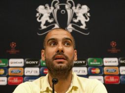 Josep Guardiola declaró su opinión respecto a Hernández, durante la conferencia de prensa previa a la final de la Champions League. EFE  /