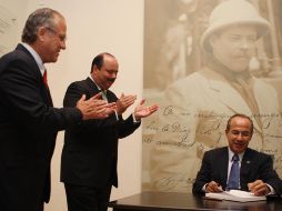 El Presidente Felipe Calderón Hinojosa, durante la inauguración del inmueble. NTX  /