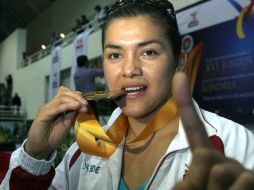 La mexicana María Espinoza durante el Festival de Cintas Negras de taekwondo. MEXSPORT  /