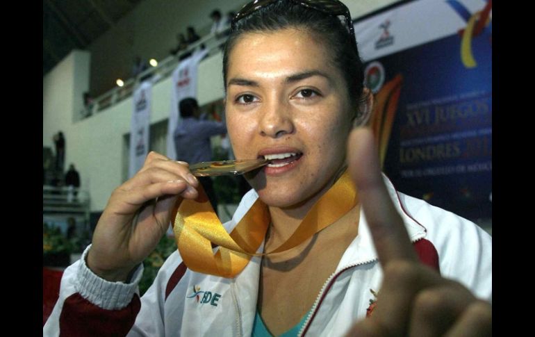 La mexicana María Espinoza durante el Festival de Cintas Negras de taekwondo. MEXSPORT  /