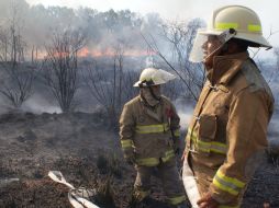 Elementos de Protección Civil del Estado, de bomberos de Tlajomulco y propio personal del aeropuerto sofocaron el fuego. M. PATIÑO  /
