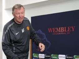 El director técnico de Manchester, Alex Ferguson, durante una conferencia de prensa. EFE  /
