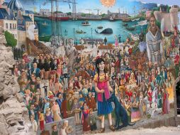 El mural representa la historia de de esta ciudad del oeste francés desde la Edad Media hasta nuestros días.Christine Murail  /