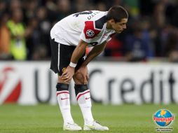 Javier 'Chicharito' Hernández luego de la derrota ante el Barcelona en la final de la Champions. REUTERS  /