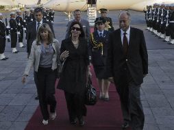 Cristina Fernández en su llegada a México. REUTERS  /