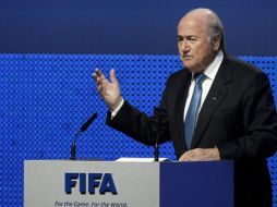 Joseph Blatter, interviene durante el 61º Congreso de la FIFA. EFE  /