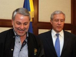 El gobernador del Estado, Emilio González (izq) y el secretario general de Gobierno, Fernando Guzmán. ARCHIVO  /