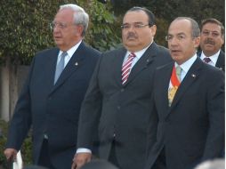 El Presidente Felipe Calderón Hinojosa recibió este martes a directivos de la empresa Avaya Inc. ARCHIVO  /