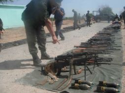 El armamento fue descubierto por militares, en Nadadores, Coahuila. EL UNIVERSAL  /