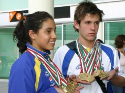Los nadadores jaliscienses Catherine Pérez y Rodrigo Martínez son deportistas destacados de la Olimpiada Nacional. ESPECIAL  /