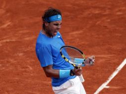 Rafael Nadal festejando un punto ganado ante Federer. EFE  /