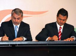 En mayo, los gobernadores de Jalisco y del Estado de México firmaron el Convenio “XVI Juegos Panamericanos Guadalajara 2011”. ESPECIAL  /