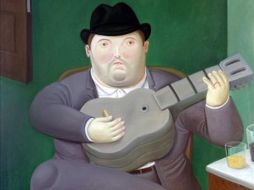 Arte Internacional de la obra Hombre con guitarra (1989), de Fernando Botero, fora parte de la feria. EFE  /