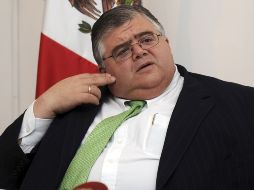 Agustín Carstens, aborda una conferencia de prensa en Nueva Delhi. AFP  /