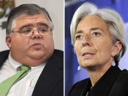 Agustín Carstens y Christine Lagarde, realizan desde hace días campañas en busca de apoyo. AFP  /