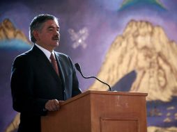 Leonardo Valdés en mensaje en el Primer Encuentro con Perspectiva de Género. NOTIMEX  /