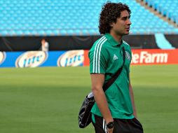 Guillermo Ochoa, durante un entrenamiento, antes de ser separado de la Selección Mexicana por el problema de dopaje. MEXSPORT  /