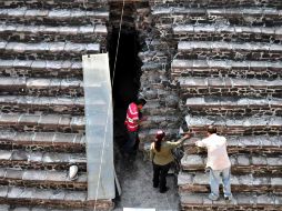 La escalinata daba acceso a un adoratorio de la etapa arquitectónica más antigua del sitio. EL UNIVERSAL  /