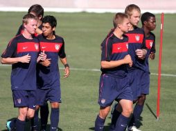 Jugadores de la Selección Sub-17 de Estados Unidos durante su entrenamiento en Torreón.MEXSPORT  /