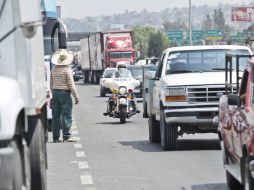La manifestación provocó lentitud en el tráfico vehicular en la zona. E. PACHECO  /